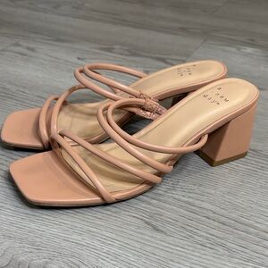 a new day Blush Strappy Block Heel Sandals